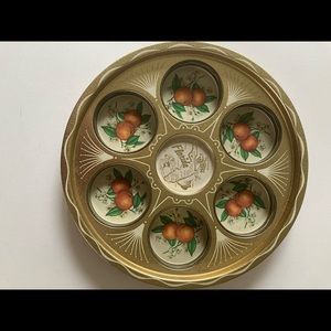 Vintage  Mid Century Modern Metal Florida State Coaster Tray